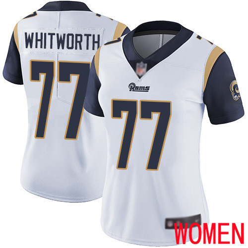 Los Angeles Rams Limited White Women Andrew Whitworth Road Jersey NFL Football #77 Vapor Untouchable